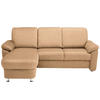 ECKSOFA in Flachgewebe Hellbraun  163/220 cm  - Chromfarben/Hellbraun, KONVENTIONELL, Textil/Metall (163/220cm) - Beldomo System