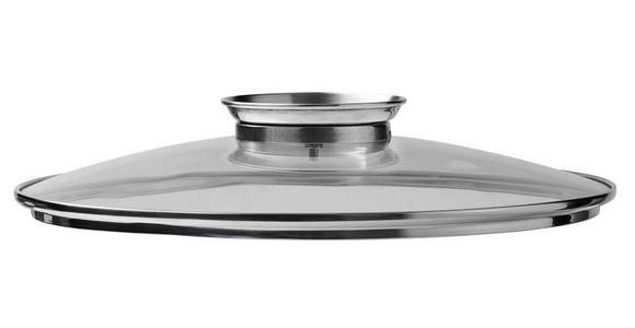 SERVIERPFANNE Greblon®-Antihaftbeschichtung - Klar/Edelstahlfarben, Basics, Glas/Metall (28/7,5cm) - Homeware Profession.