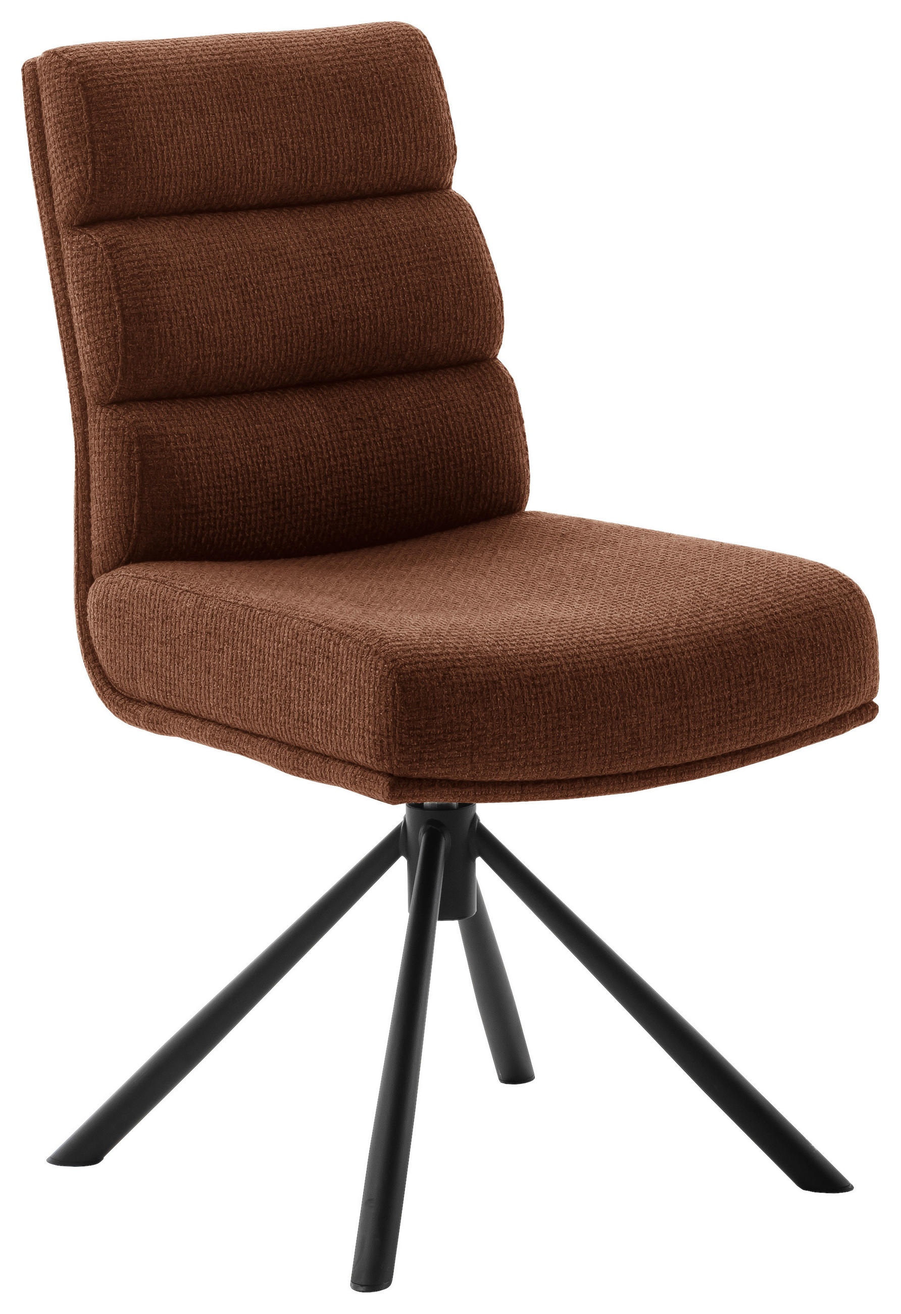 STUHL  Stoffauswahl, Typenauswahl, Sitzfläche 360° drehbar, Gestellauswahl Webstoff  Schwarz, Rostfarben  - Rostfarben/Schwarz, Design, Textil/Metall (47/90/64cm) - Dieter Knoll