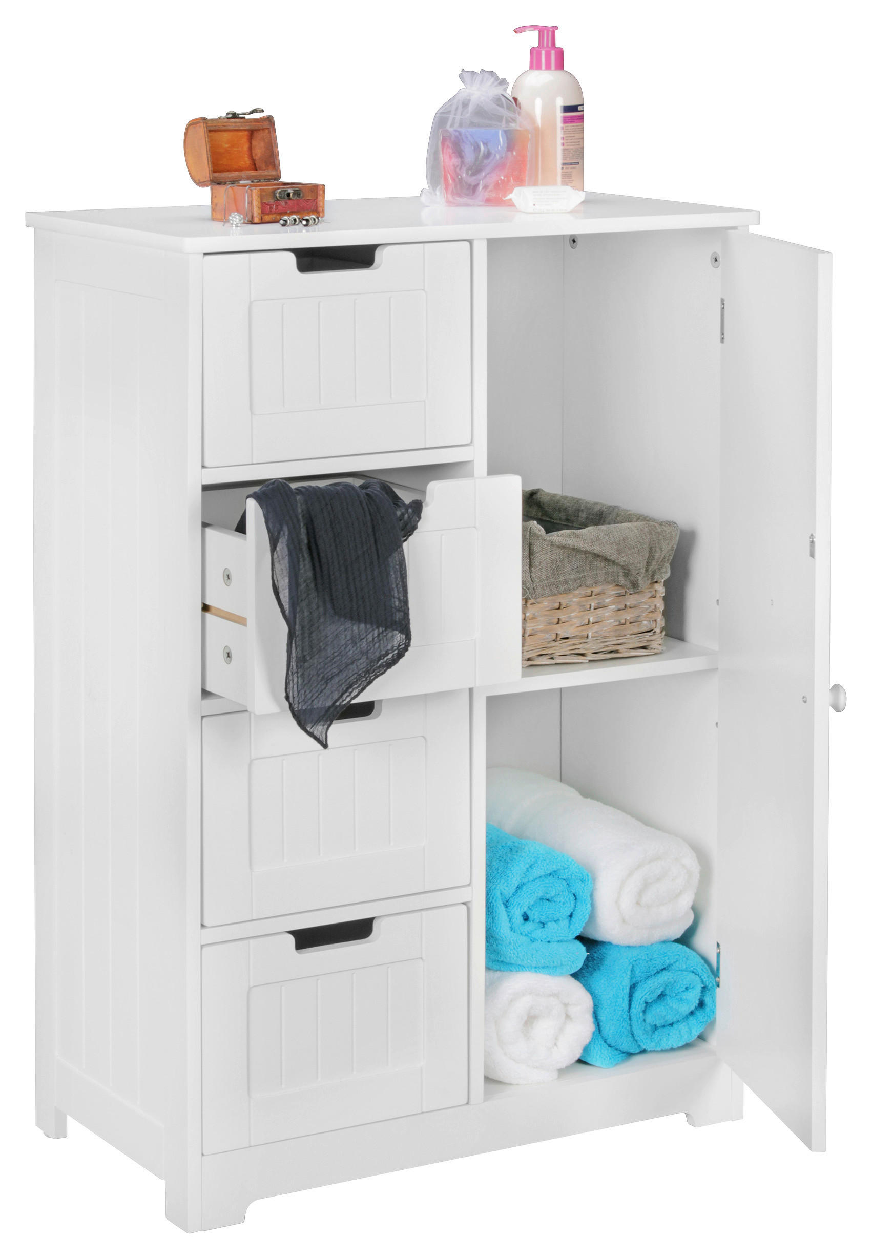 Midischrank Landhausstil Stehend B: 56 Cm Weiß