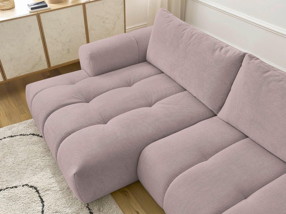 ECKSCHLAFSOFA FUJI Leinenoptik Pink  inkl.  - Pink/Schwarz, MODERN, Kunststoff/Textil (160/292cm)