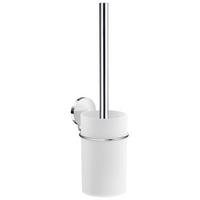 WC SADA - ŠTĚTKA A DRŽÁK - bílá/barvy chromu, Basics, kov/plast (8,3/35/11cm)