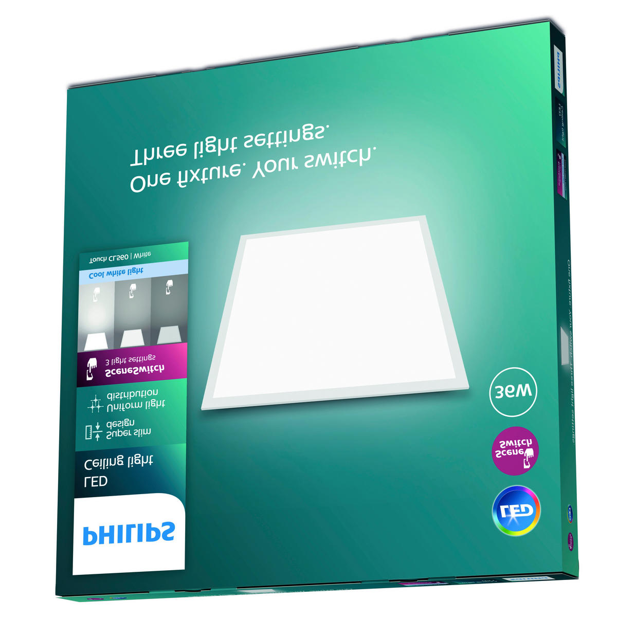 LED-DECKENLEUCHTE Touch ceiling CL560 60/4,2/60 cm   - Weiß, Basics, Kunststoff (60/4,2/60cm) - Philips