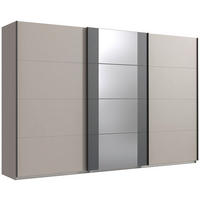 SCHWEBETÜRENSCHRANK  in Graphitfarben, Sahara  - Schwarz/Graphitfarben, KONVENTIONELL, Glas/Holzwerkstoff (313/208/64cm) - Carryhome