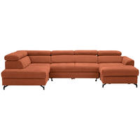 WOHNLANDSCHAFT Orange Struktur  - Schwarz/Orange, Design, Textil/Metall (203/327/177cm) - Stylife