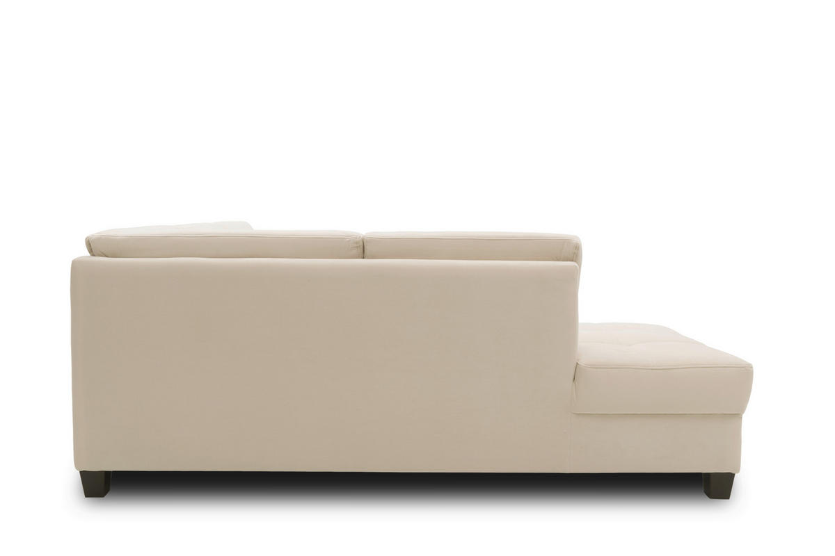 ECKSOFA FLORENTINA Creme Mikrofaser Liegefläche im Originalstoff  - Wengefarben/Creme, Basics, Holz/Textil (210/243cm) - MID.YOU