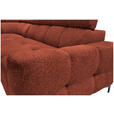 ECKSOFA in Struktur Dunkelorange  - Dunkelorange/Schwarz, MODERN, Textil/Metall (212/254cm) - Carryhome