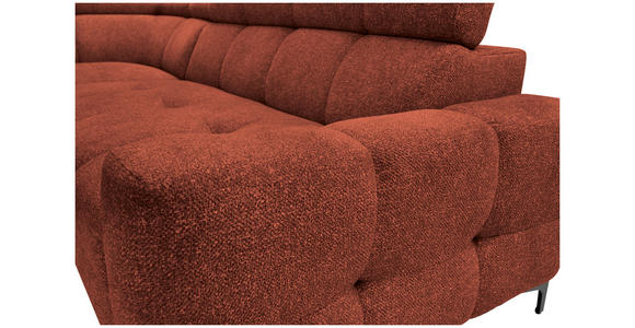 ECKSOFA in Struktur Dunkelorange  - Dunkelorange/Schwarz, MODERN, Textil/Metall (212/254cm) - Carryhome