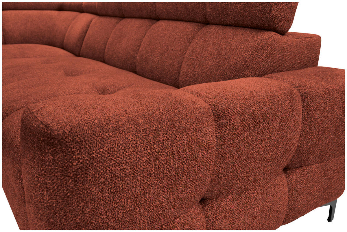 HÖRNSOFFA i struktur mörk orange  - mörk orange/svart, Modern, metall/textil (212/254cm) - MID.YOU