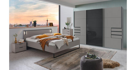 BETT 180/200 cm in Beige, Sahara, Greige - Greige/Beige, Design, Holzwerkstoff/Metall (180/200cm) - Carryhome