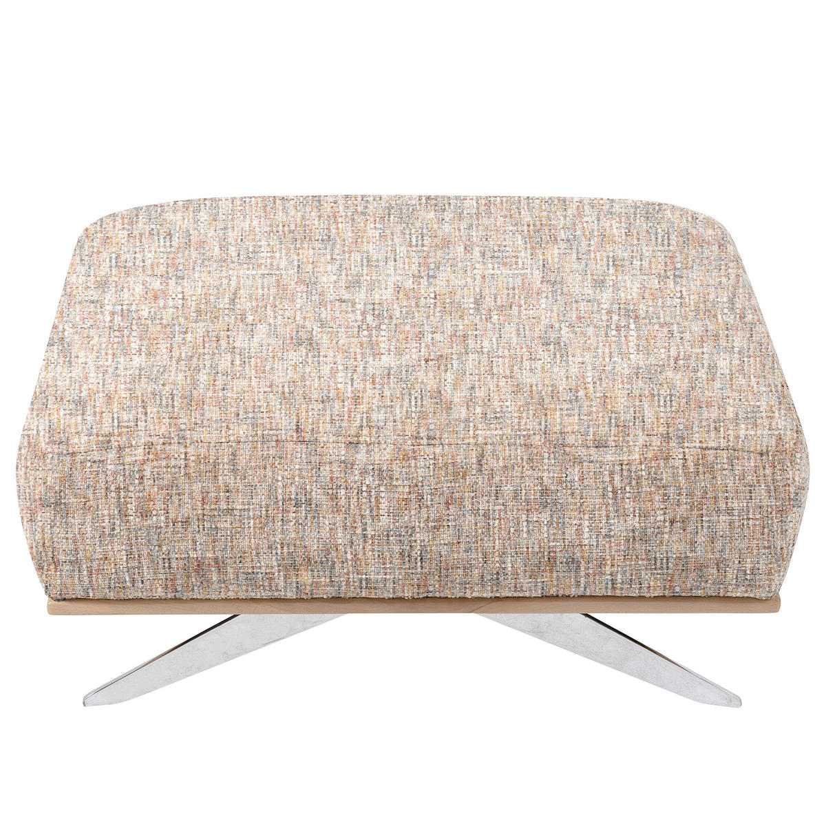 HOCKER in Textil Blau, Gelb, Rot, Weiß  - Chromfarben/Blau, Design, Holz/Textil (95/46/80cm) - Livetastic