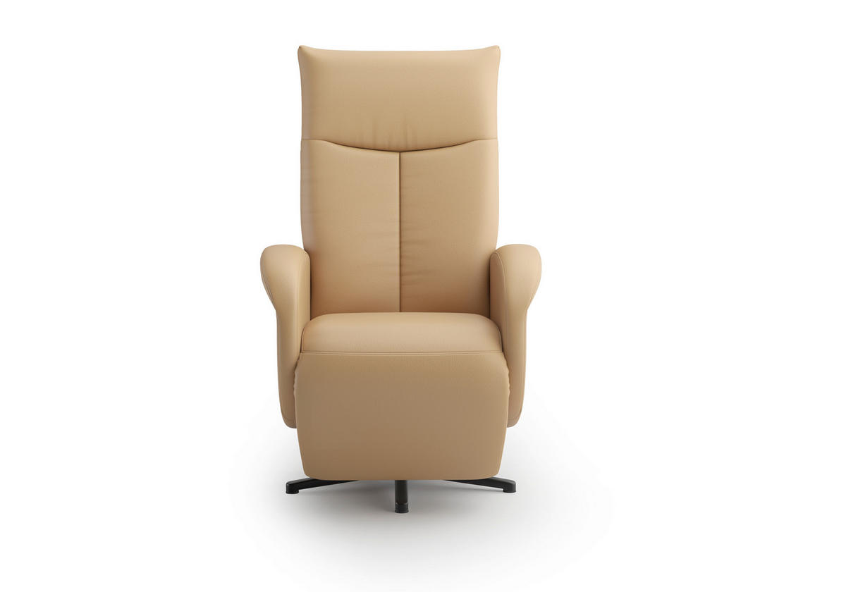 DREHSTUHL Cappuccino  - Schwarz/Cappuccino, MODERN, Leder/Metall (75/112/82cm) - Sit & More
