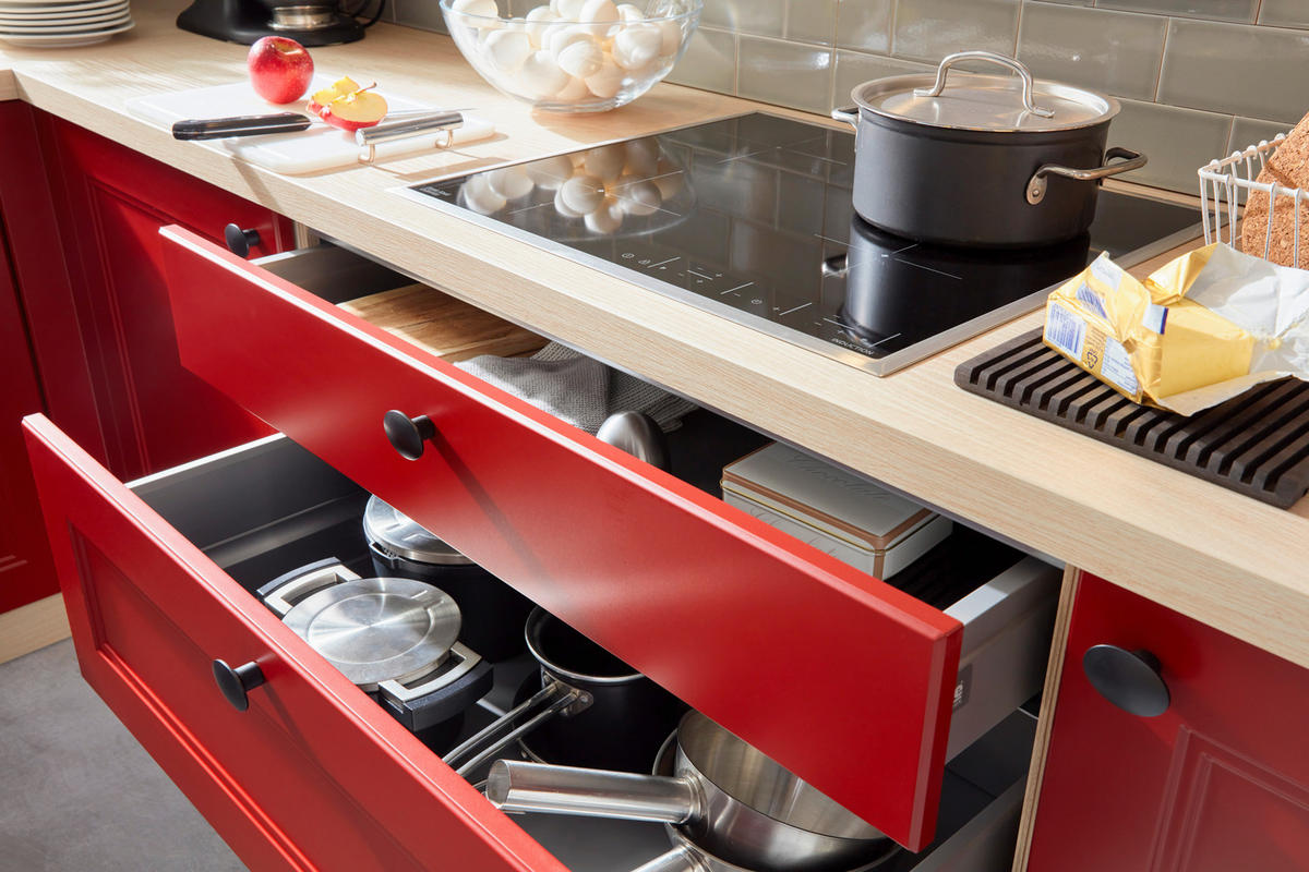 EINBAUKÜCHE   - Rot, Design, Holzwerkstoff - Dieter Knoll