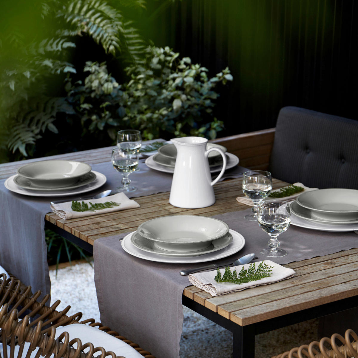 KOMBISERVICE Grau FRISO 12-teilig 4 Personen  - Grau, Basics, Keramik - Costa Nova
