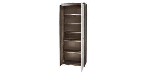 GARDEROBENSCHRANK 77/202/38 cm - Chromfarben/Naturfarben, LIFESTYLE, Glas/Holzwerkstoff (77/202/38cm) - Hom`in