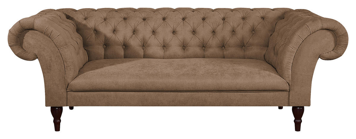 3-SITZER-SOFA Mikrofaser Cappuccino  - Braun/Cappuccino, Design, Holz/Textil (232/79/97cm) - Livetastic