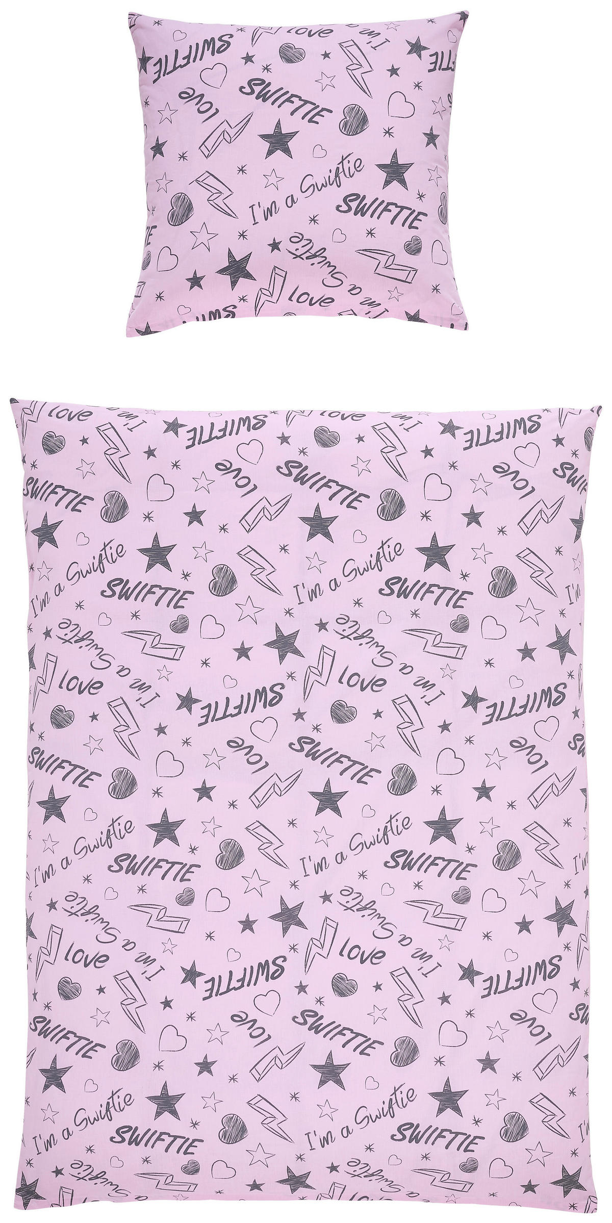 JUGENDBETTWÄSCHE SWIFTIE Renforcé 135/200 cm  - Hellrosa, Design, Textil (135/200cm)