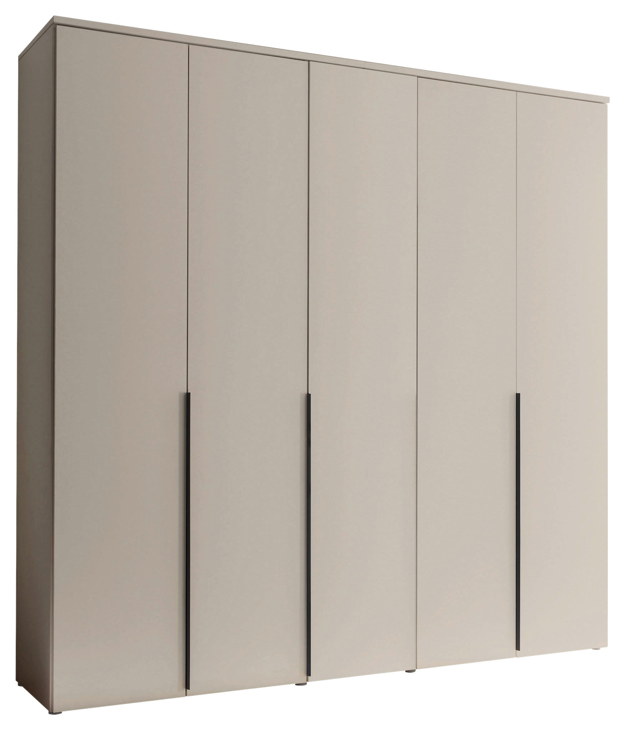 DREHTÜRENSCHRANK 225/225/52 cm,  in Kaschmir, 5 Tür(en)  - Kaschmir/Schwarz, MODERN, Holzwerkstoff/Kunststoff (225/225/52cm) - MID.YOU