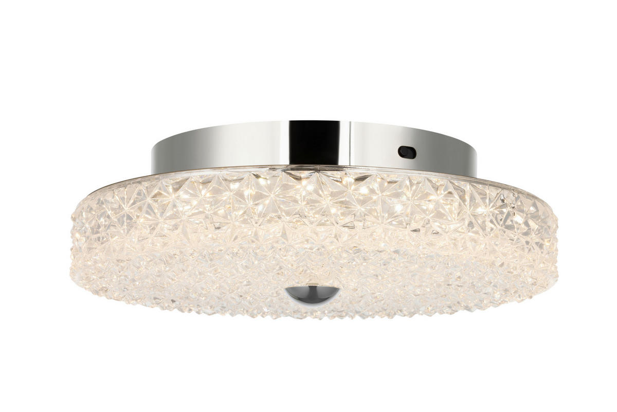 Plafonieră Cu Led 18 W  30/9,5 cm    - străveziu, Konventionell, sticlă/metal (30/9,5cm) - Glandor