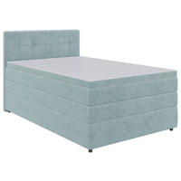 BOXSPRINGBETT 120/200 cm  in Hellblau  - Schwarz/Hellblau, KONVENTIONELL, Kunststoff/Textil (120/200cm) - Carryhome