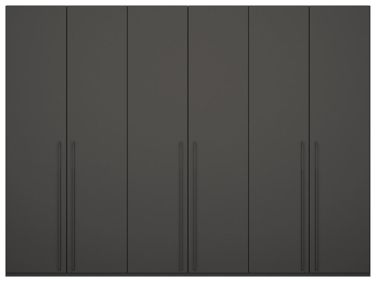 DREHTÜRENSCHRANK in Graphitfarben  - Graphitfarben, Trend, Holzwerkstoff/Metall (301/235/60cm) - Novel