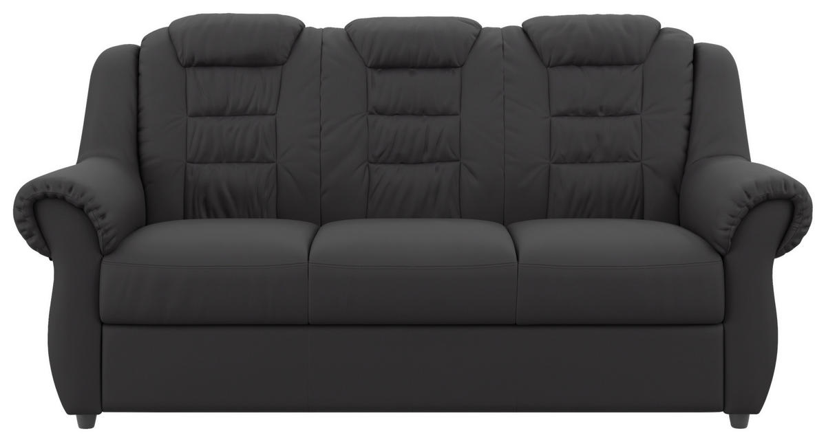 SITZGARNITUR in Lederlook Schwarz  - Schwarz, Konventionell, Kunststoff/Textil - Livetastic