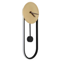 WANDUHR   - Goldfarben/Schwarz, LIFESTYLE, Kunststoff/Metall (58/22/5,5cm) - Globo