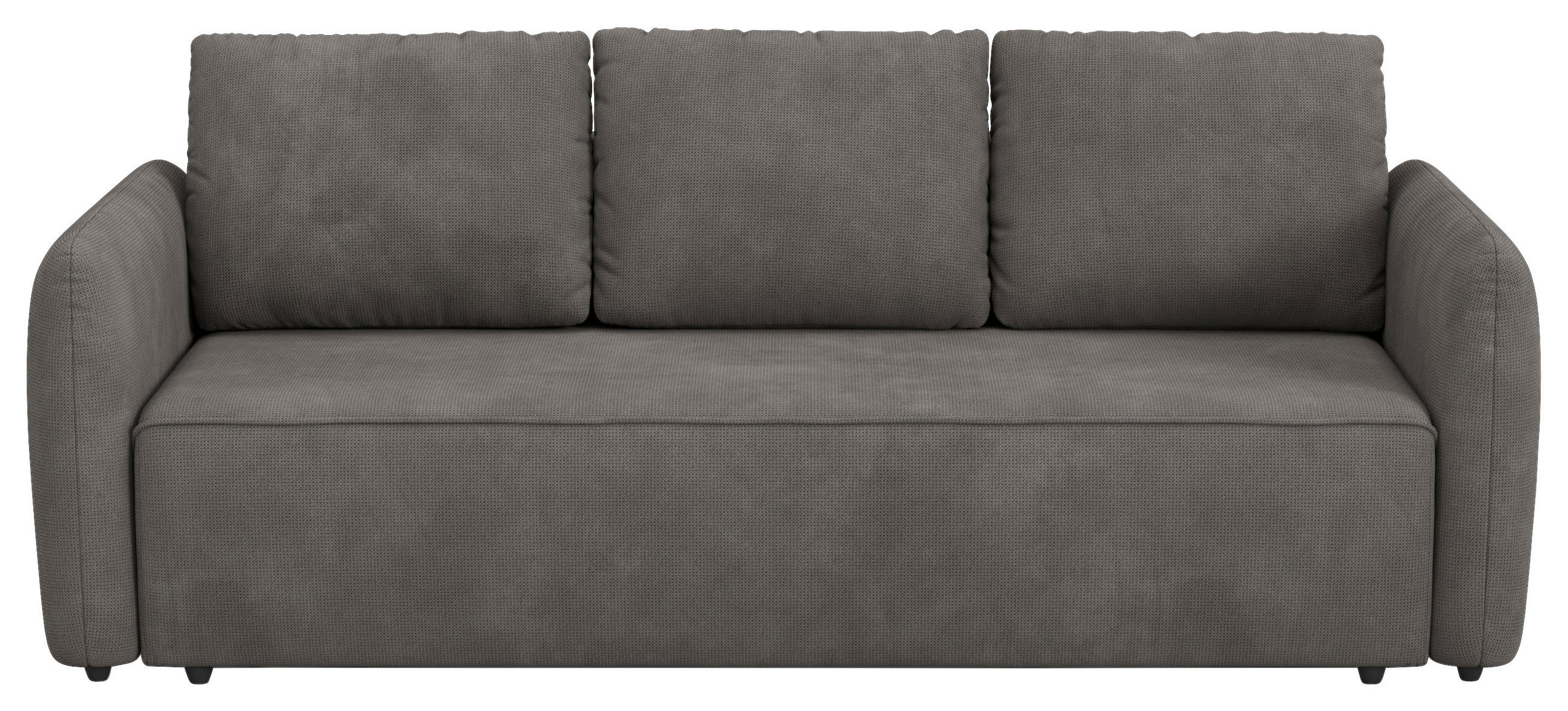 SCHLAFSOFA Chenille Grau  - Schwarz/Grau, Trend, Kunststoff/Textil (222/89/102cm) - MID.YOU