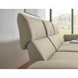 ECKSOFA  in Flachgewebe Beige Armteilverstellung, Relaxfunktion, Drehsitzfunktion  255-365/175-224 cm  - Beige/Schwarz, Design, Textil/Metall (255-365/175-224cm) - Dieter Knoll