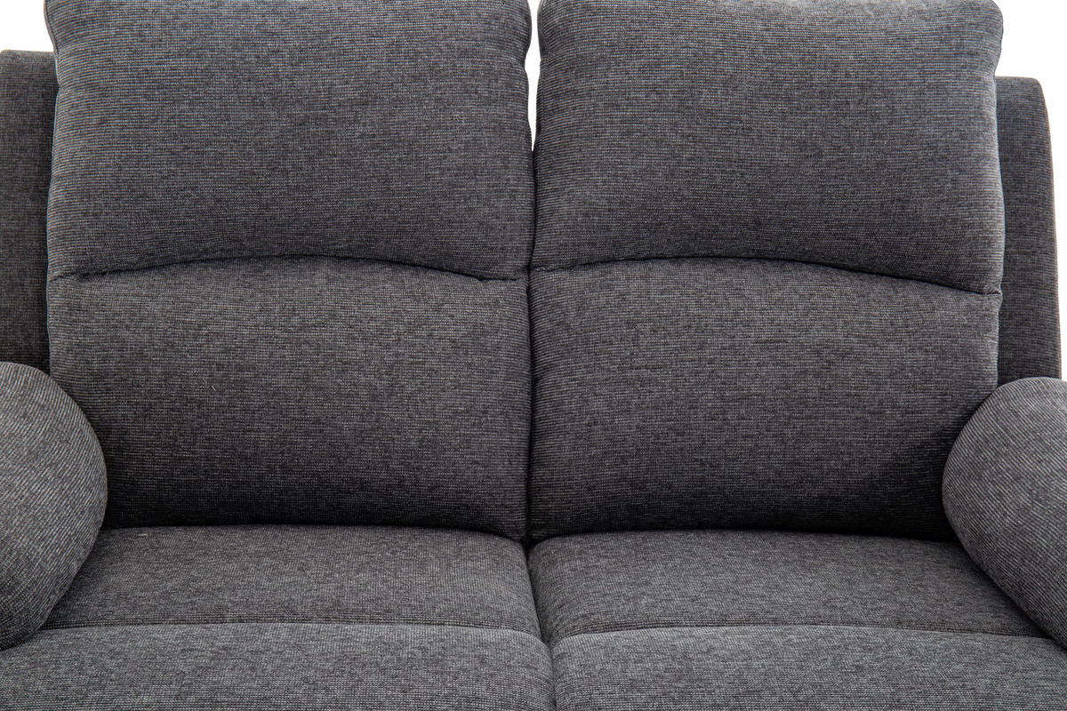 SITZGARNITUR VERONA Leinenoptik Dunkelgrau  - Dunkelgrau/Schwarz, Design, Kunststoff/Textil (84,5/133,5/100,5/92cm) - Livetastic