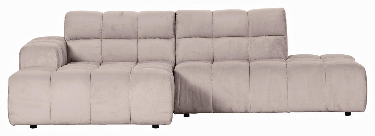 HÖRNSOFFA i plysch beige  - beige/svart, Klassisk, textil/plast (155/282cm) - MID.YOU