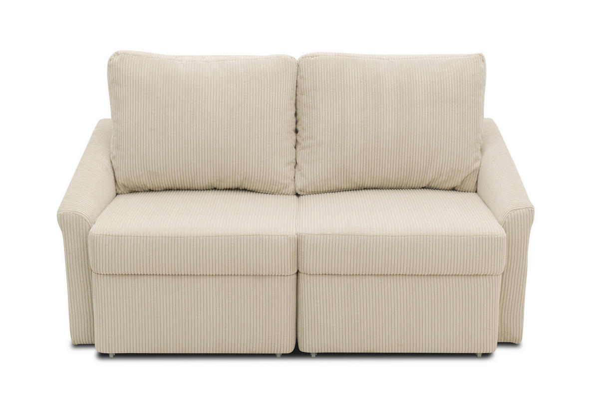 SCHLAFSOFA Mikrofaser Beige  - Beige/Schwarz, Basics, Kunststoff/Textil (168/86/96cm) - MID.YOU