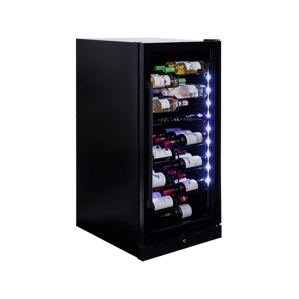 WEINKÜHLSCHRANK DX-58.258DB  - Schwarz, Basics, Glas/Metall (59,5/121,5/68cm)