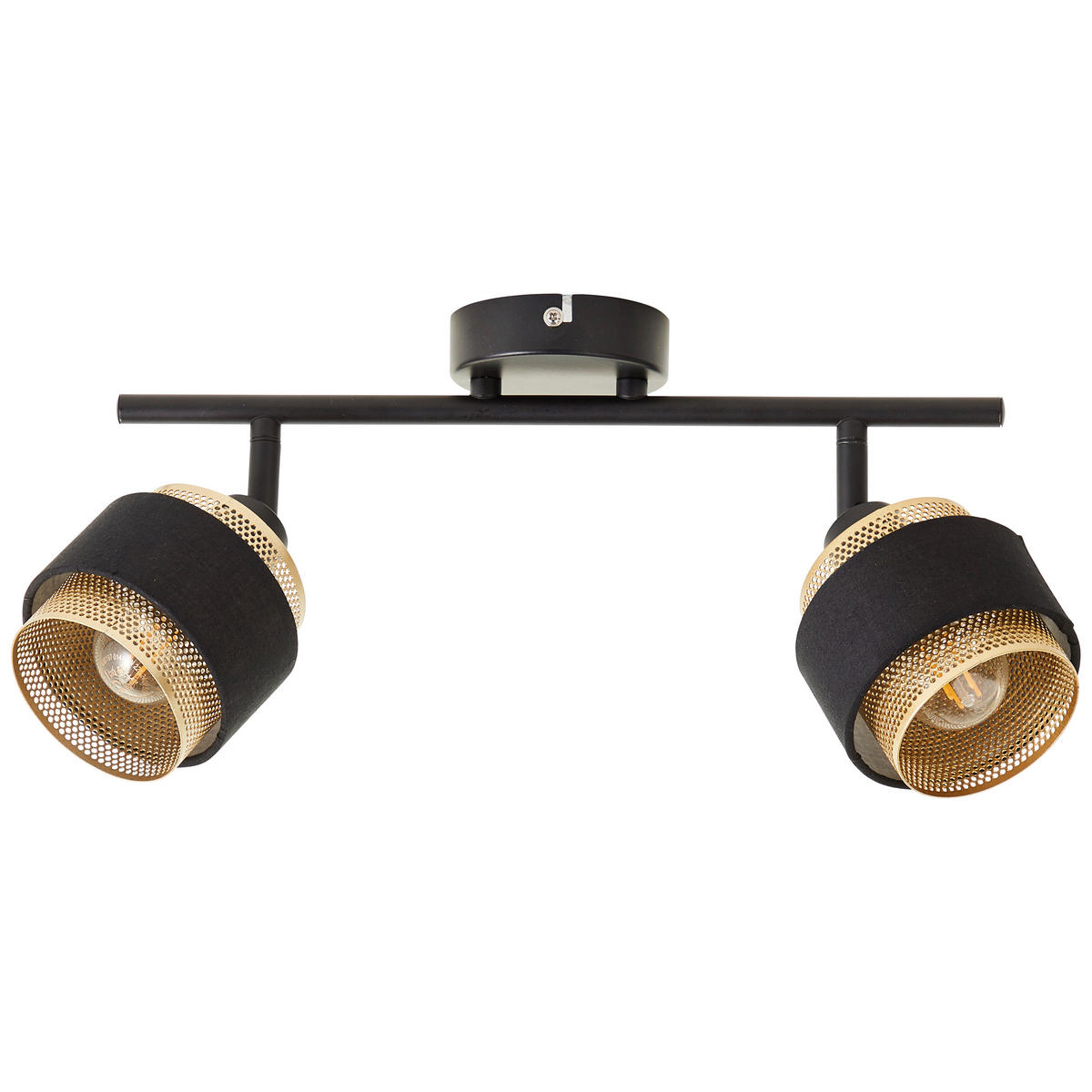 DECKENSTRAHLER - Goldfarben/Schwarz, Basics, Textil/Metall (50,3/10/16,9cm) - Brilliant