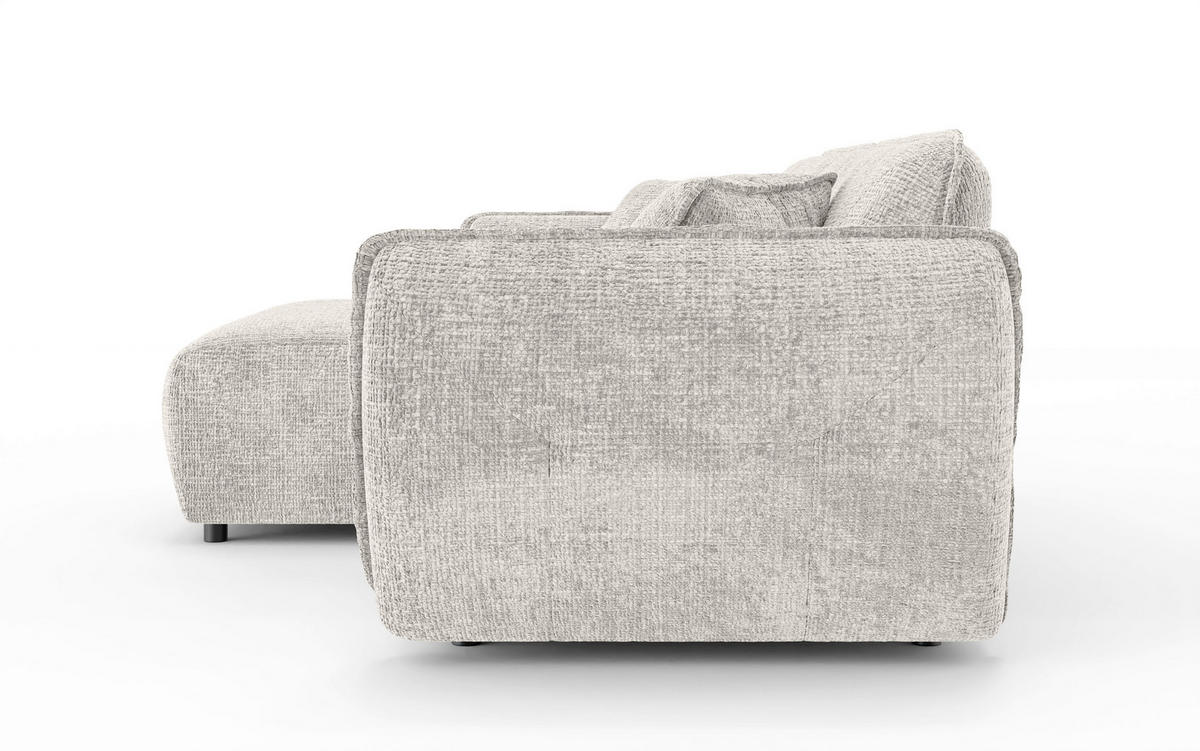 ECKSOFA Nelia Beige Chenille  - Beige/Schwarz, Design, Kunststoff/Textil (155/252cm) - P & B
