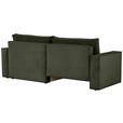 ECKSOFA in Feincord Olivgrün - Schwarz/Olivgrün, KONVENTIONELL, Kunststoff/Textil (242/151cm) - Carryhome