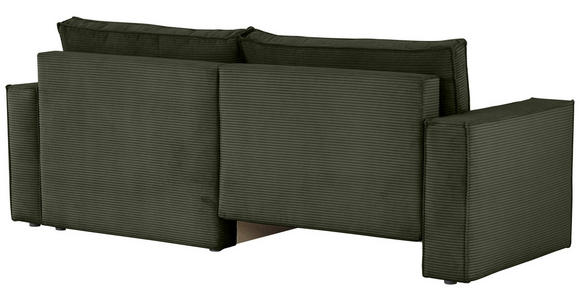 ECKSOFA in Feincord Olivgrün - Schwarz/Olivgrün, KONVENTIONELL, Kunststoff/Textil (242/151cm) - Carryhome