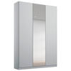 GARDEROB MED GÅNGJÄRN 136/229/54 cm 3-dörrar - ljusgrå/aluminiumfärg, Modern, trämaterial (136/229/54cm) - Rauch Möbel