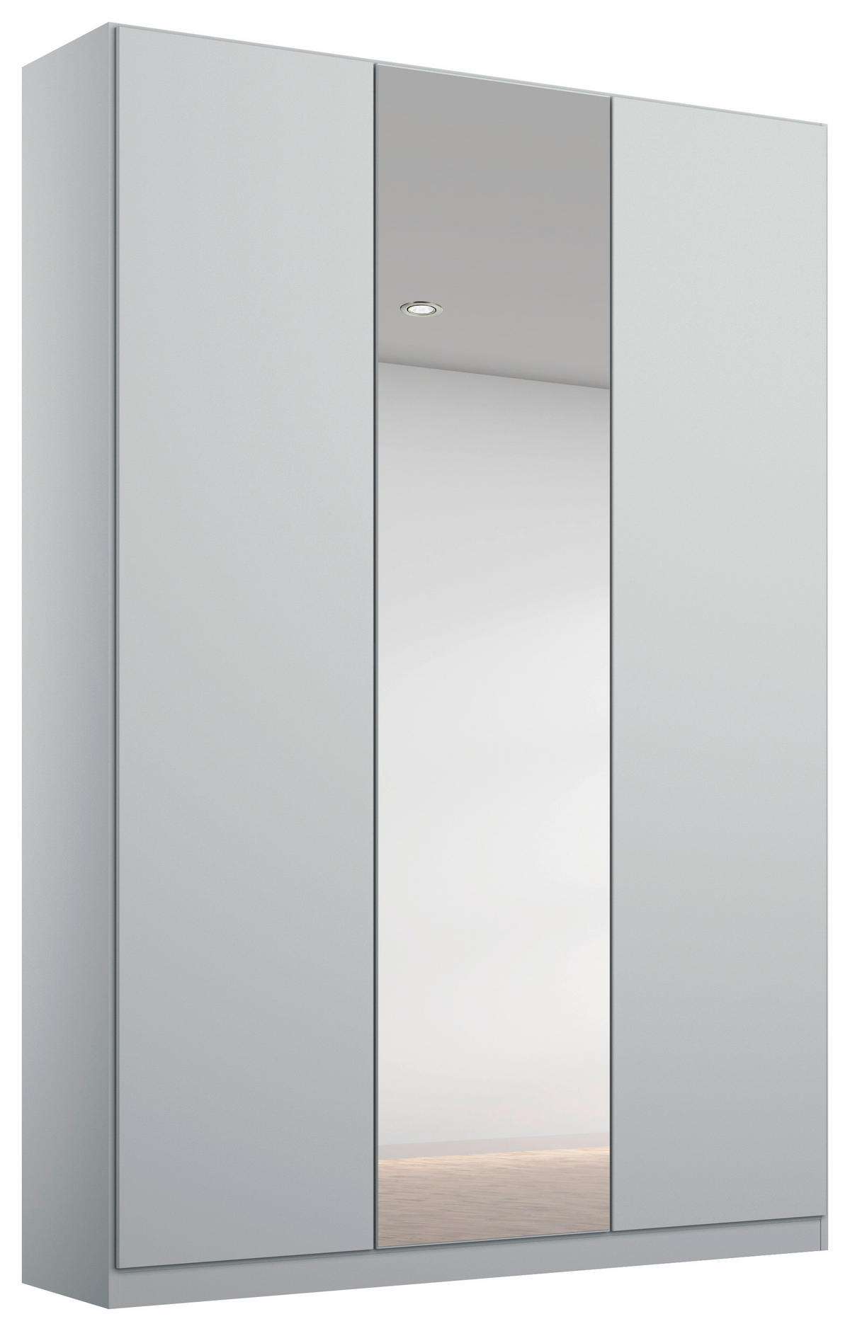 DREHTÜRENSCHRANK in Hellgrau, Silberfarben  - Silberfarben/Hellgrau, Modern, Holzwerkstoff (136/229/54cm) - Rauch Möbel