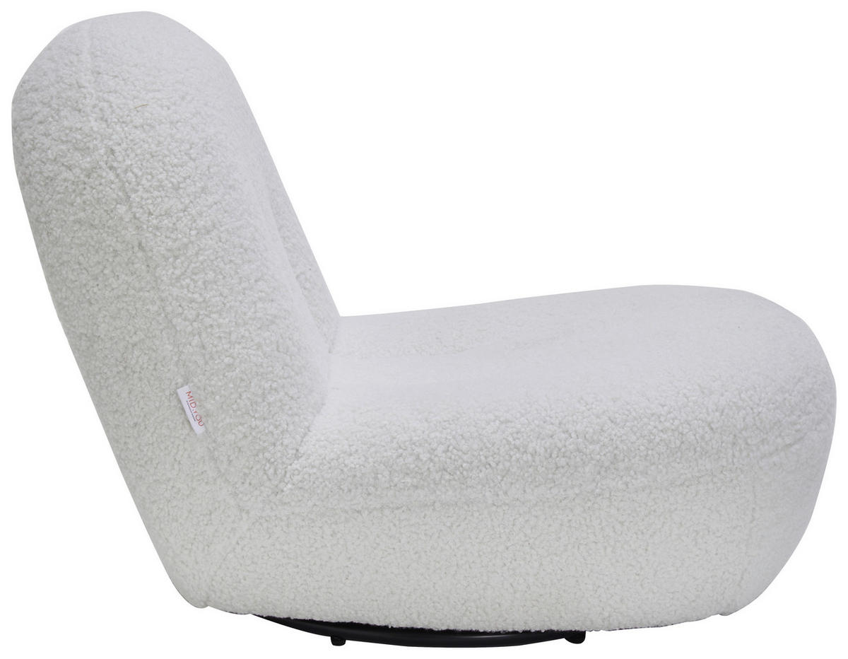 SESSEL Bouclé Weiß    - Schwarz/Weiß, MODERN, Textil/Metall (74/67/93cm) - MID.YOU