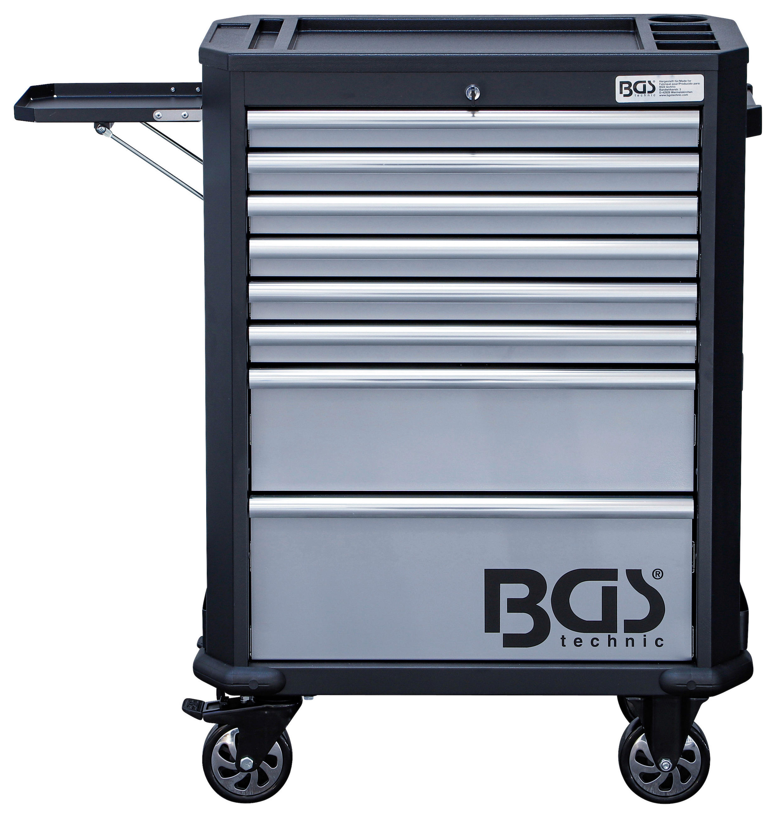 Werkstattwagen Leer - Silberfarben/Schwarz, Basics, Metall (72,4/102,65/47cm)
