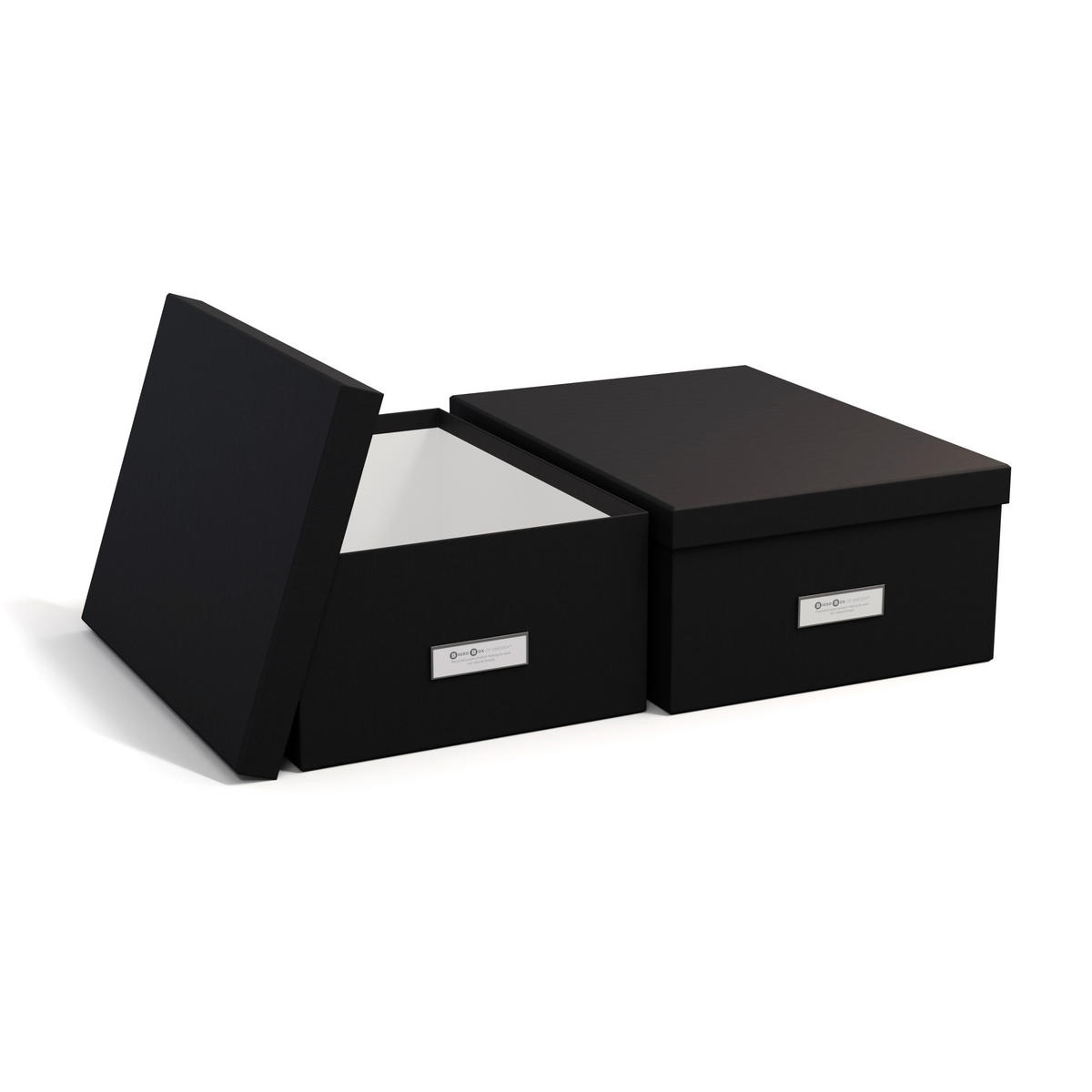 AUFBEWAHRUNGSBOX 36.5/26.5/14.5 cm  - Schwarz, Basics, Karton/Papier (36.5/26.5/14.5cm)