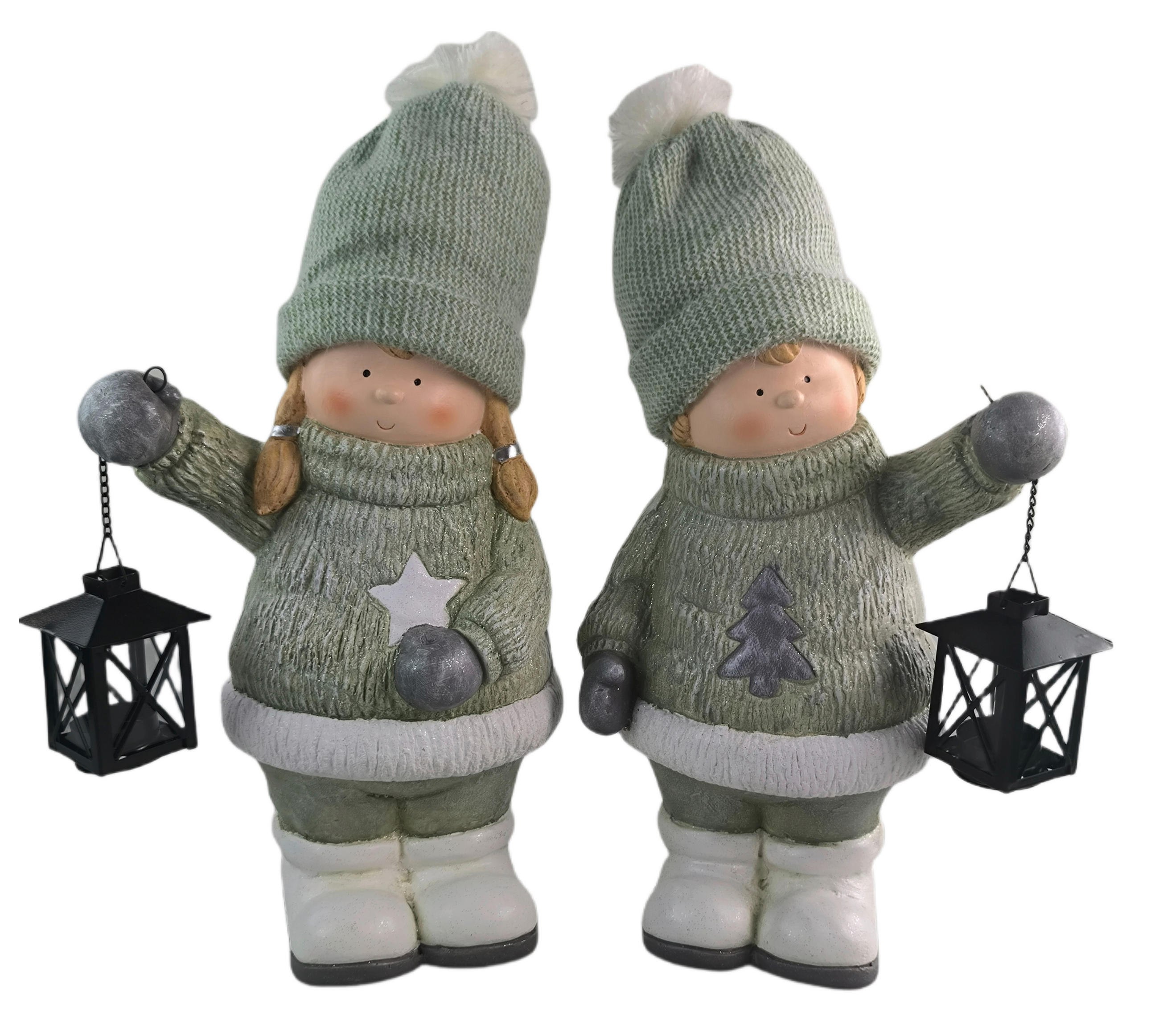 GYEREK DÍSZFIGURA - fehér/szürke, Lifestyle, kő/textil (24/39,5/19cm) - X-Mas