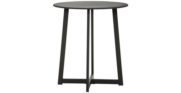 BEISTELLTISCH 43/43/47 cm Grau, Schwarz rund  - Schwarz/Grau, Trend, Glas/Metall (43/43/47cm) - Xora