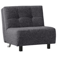 SCHLAFSESSEL Flachgewebe Grau    - Schwarz/Grau, Design, Textil/Metall (85/92/102cm) - Novel