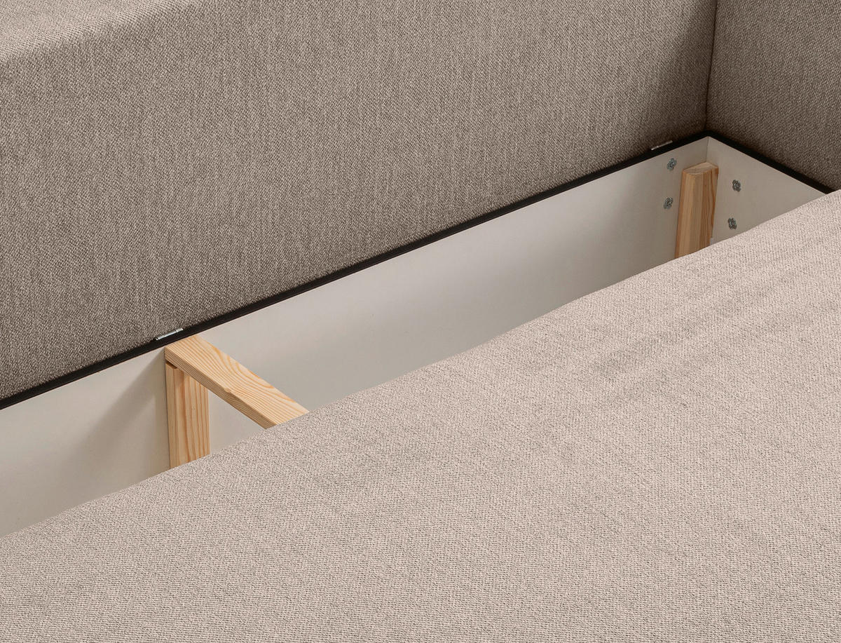 SCHLAFSOFA DIANA  mit Liegefunktion Struktur Beige  - Beige/Schwarz, Basics, Kunststoff/Textil (231/93/108cm) - MID.YOU