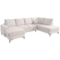 SJEDEĆA GARNITURA tekstil  bež   - bež/crna, Moderno, tekstil/metal (150/309/198cm) - MID.YOU