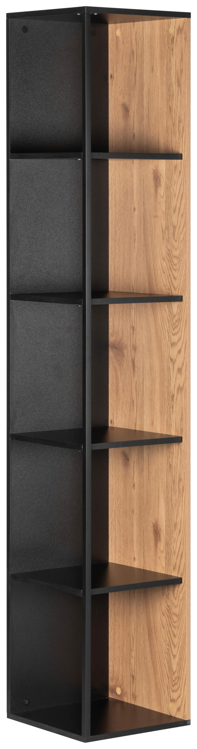 ETAJERĂ DE COLț in 34/185/34 cm culoare natur, negru