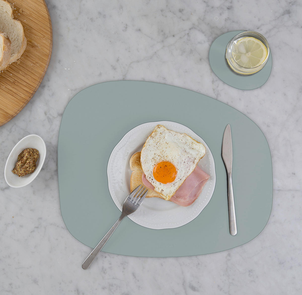 TISCHSET Ruca Leder Mintgrün  - Mintgrün, Basics, Leder (40/33/0.2cm)