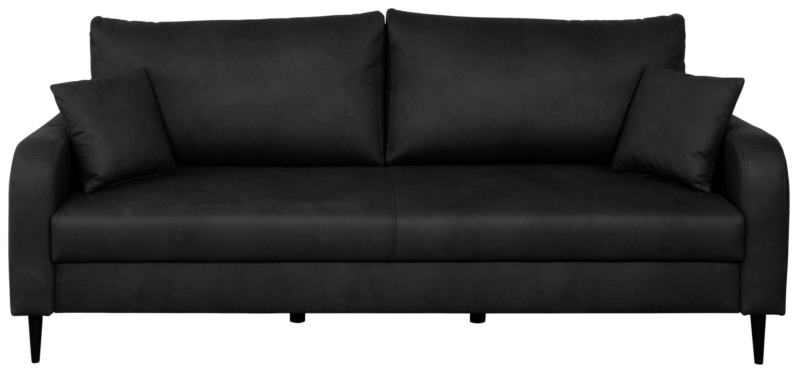 3-SITZER-SOFA in Lederlook Grau  - Schwarz/Grau, KONVENTIONELL, Holz/Textil (228/96/97cm) - Carryhome